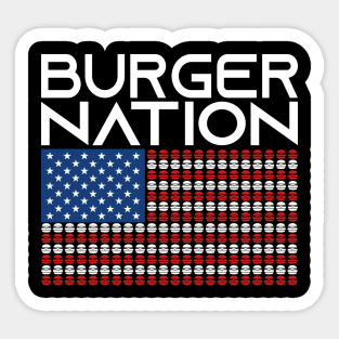 America Burger Usa Us Flag States Nation Sticker